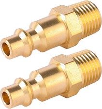 Durable Brass 1/4-Inch NPT Male Adapter for Air Hose - Quick Connect 2-Pack
