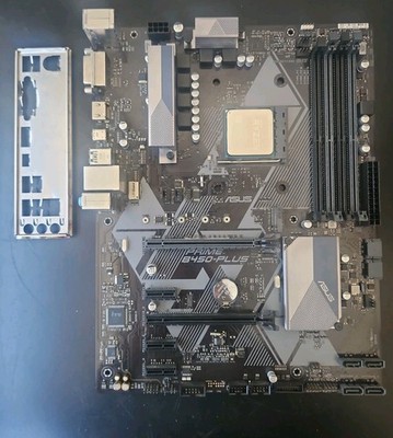 ASUS Prime B450-Plus Motherboard + AMD Ryzen 5 2600 CPU Combo w/ I/O Shield Test