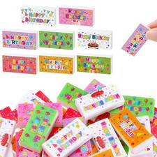 100 Pcs Happy Birthday Erasers Bulk Mini Erasers for Classroom Fun Assortment...