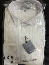 IKE Evening by IKE BEHAR Men's White Wing Tux Shirt 15 34/35 French Cuff