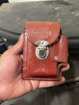 80s 90s Harley Davidson Motorcycles Leather Cigarette Case & Lighter Holder  Read