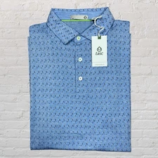 Tasc Performance Cloud Polo Shirt Golf Short Sleeve Blue Droplets Men’s Large