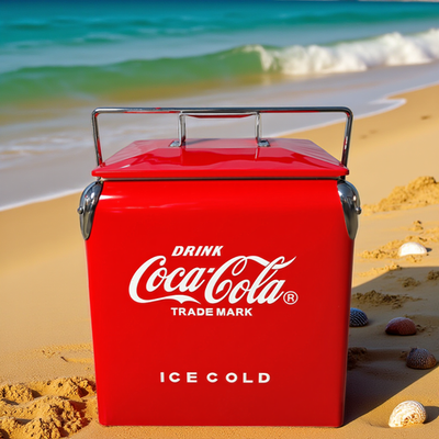 Coca-Cola 14Qt Metal Cooler Retro Coke Ice Chest Tailgating BBQ