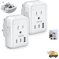 2 Pack to UK Ireland Plug Adapter, Foldable Type G Power Adapter, UK Travel ...