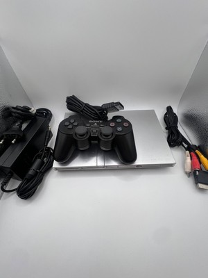 Sony PlayStation 2 Slim silber - Konsole Controller  gebraucht PS2
