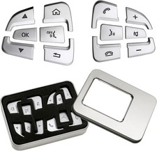 12Pcs Car Steering Wheel Button Sticker Trim Replacement for Mercedes Benz C V G