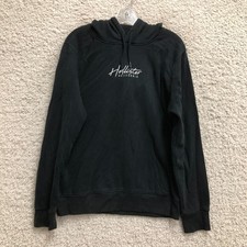 Hollister Hoodie Medium Adult Black Long Sleeve Sweatshirt Pullover Logo Women M