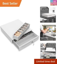 High-Quality Electronic Cash Drawer for Small Businesses - 5 Bill Slots, Gray