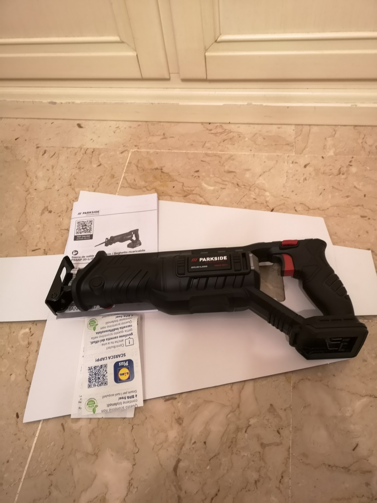 Seghetto Parkside Performance 20V PSSAP 20 Li E6 - Potenza Brushless