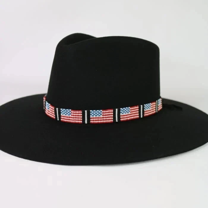 Beaded Hat Band Native American Style Southwestern Cowboy Rode Handmade hatband