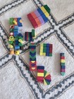 A lot of gently used colored wood different shaped blocks — photo 1