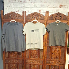 Uniqlo U Tee Men's S Gray Crew Neck Short Sleeve Solid Cotton Knit Logo