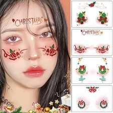 Christmas New Year Face Stickers Temporary Tattoos for Festival Party Makeup Dec