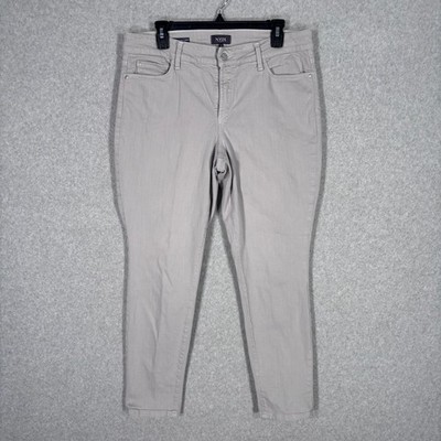 NYDJ Alina Convertible Ankle Jeans Size 12 Gray Lift Tuck Slimming Skinny Pants