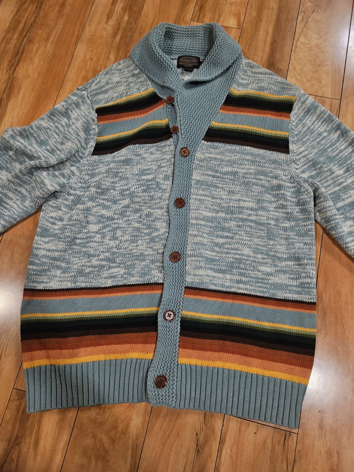 Mens Multicolor Pendleton  Button Cardigan Sweate… - image 2