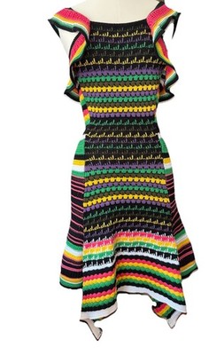 rasta knit dress M MISSONI Rasta Crochet Knit Dress Size Small