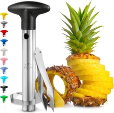 Pineapple Slicer And Corer, Heavy Duty, Stainless Steel Blade, Black