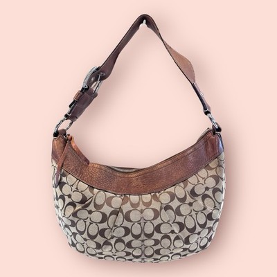 COACH Soho Y2K Vintage Jacquard Logo Large Pleated Hobo Shoulder