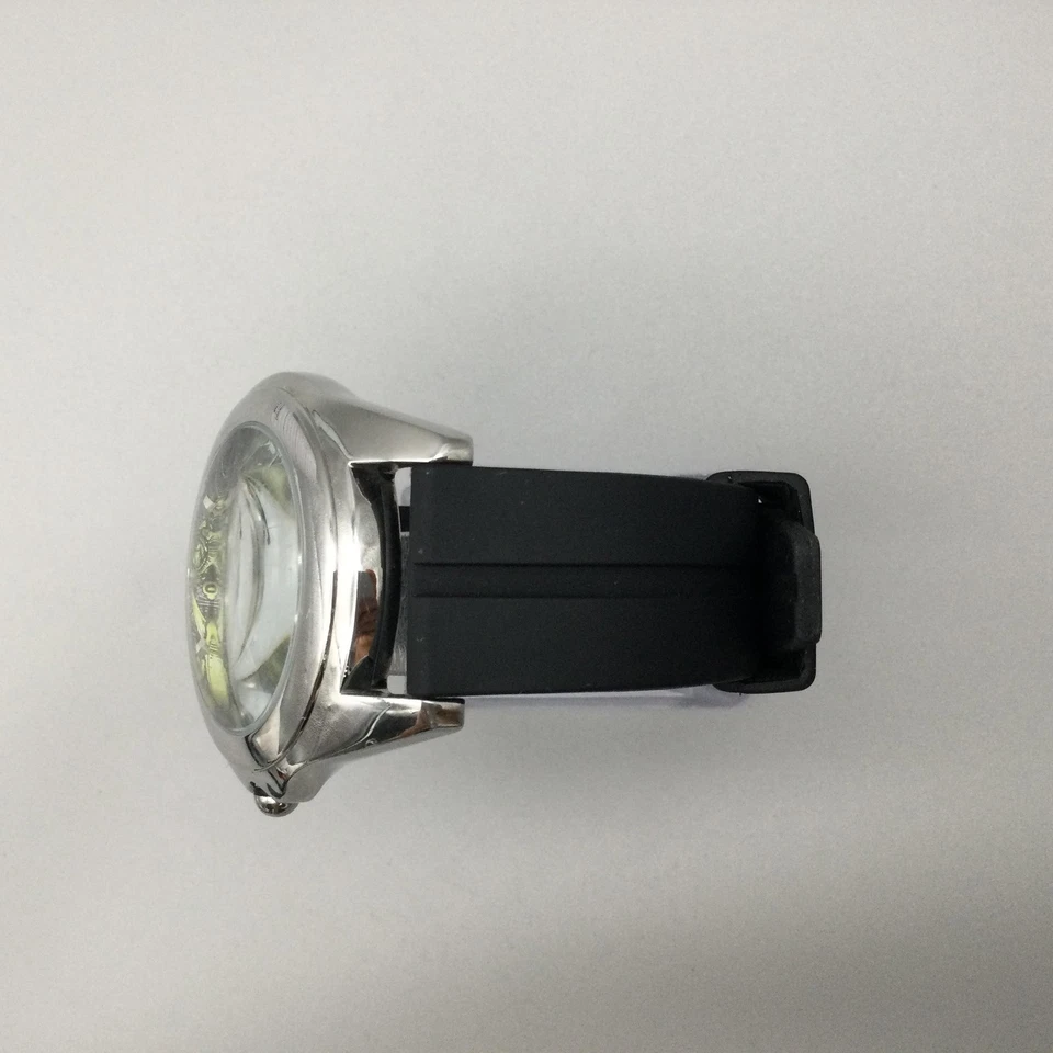 Marc Ecko Watch Mens 46mm Stainless Winged Heart Dial Black Silicone New Battery - image 4 of 4