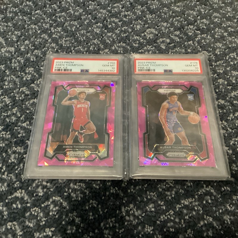 Psa10 Prizm Rc Pink Ice Thompson Twins Ausaur And Amen #150 And #128