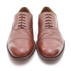 Men Barneys New York Straight Cap Toe Bal Oxfords 10 Tan Leather Hand Made Shoes — photo 3