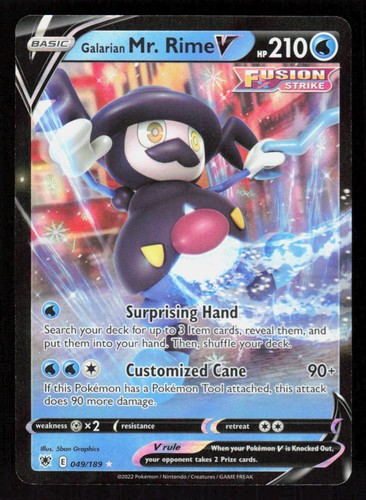 Pokemon Galarian Mr. Rime V 049/189 Ultra Rare Holo Astral Radiance (NM)