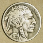1920-D Buffalo 5c Fully Original Crusty Fine Never Cleaned Fine  No Reserve