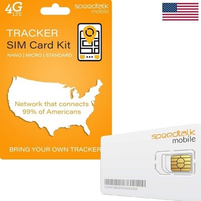 GPS Tracker Triple Cut SIM Card Kit: No Contract & Nationwide 4G Coverage