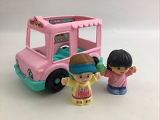 Fisher Price Little People Ice Cream Truck Treat Figure Coffee Girl Car Toy Set