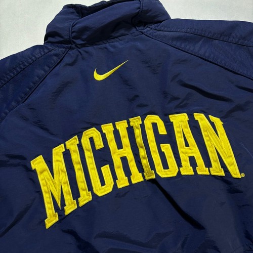 Vintage Nike Michigan Wolverines Jacke Herren XL Navy Blau Mantel Center Swoosh Y2K - Bild 5 von 9