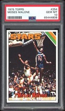 Moses Malone 1975 Topps #254 PSA 10 Gem Mint POP 39 Rookie RC Q0842