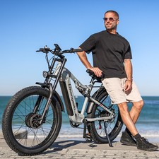 Electric Bike 2000W Dual Motor 30MPH Full Suspension Hydraulic Fat Tire Ebike