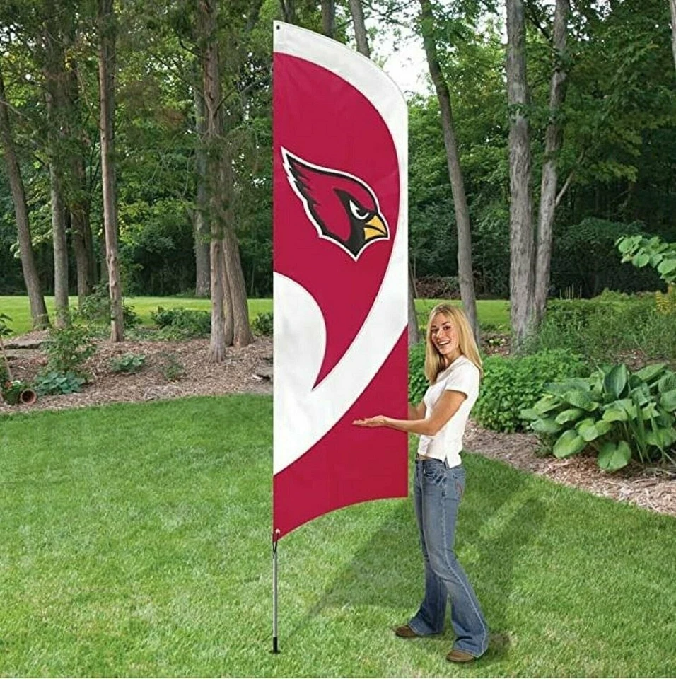 Arizona Cardinals Equipo Alto Bandera Tailgating Bandera Kit 8.5 x 2.5 pies con Poste Foto 2 de 2