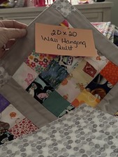 20 X 20 GRAY WALL HANING QUILT HANDMADE BY GEORGIA NORRIS