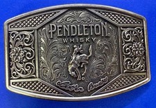 2022 Pendleton Whiskey Let'er Buck Rodeo Cowboy Montana Silversmiths Belt Buckle