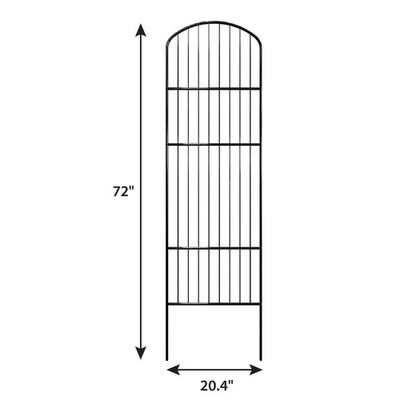  72in H x 20.5in W Black Powder-Coated Steel Arched Lawn and Garden Trellis 