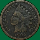 1909 Indian Head Cent Very Good VG Coin #38654