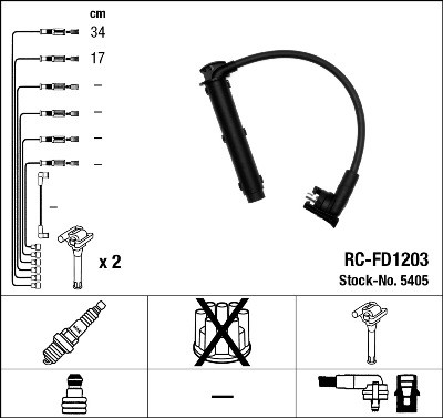 IGNITION CABLE KIT 5405 FOR FORD TRANSIT/Van/Platform/Chassis/Bus ESCORT/Mk/VI - Picture 2 of 11