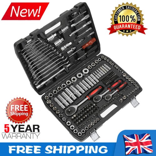216Pcs Ratchet Spanner Socket Set 1/2" & 1/4" & 3/8" Car Repair Tool Kit Toolbox - Picture 3 of 21