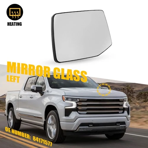 Mirror Glass Heated Left for 2019-2023 Chevrolet Silverado GMC Sierra 1500