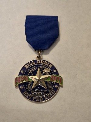 2011 Rey Feo XLIII Fiesta Medal   Bill Drain (Blue Ribbon)