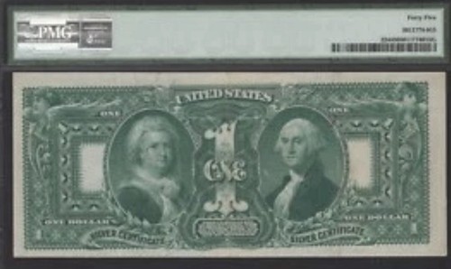 1896 $1 🇺🇸 Marvelous ( Educational Note ) Silver Certificate PMG 45 No Comment - Picture 2 of 3