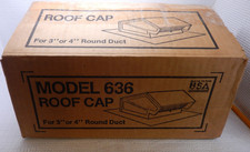 { 3"- 4" MODEL 636 BLACK ROOF CAP with BIRD SCREEN & BACKDRAFT DAMPER