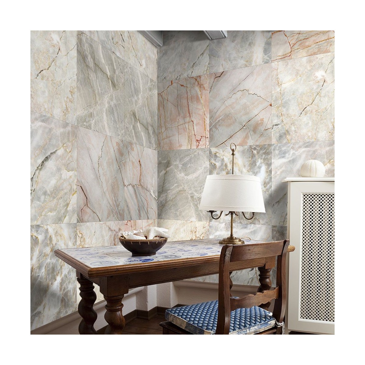 Papier peint Marble Puzzle pour masquer les défauts d'un mur
