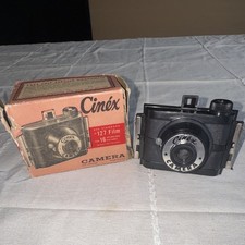 Cinex Cinex Camera 127 Film Camera Black w/ Original Box Guarantee Card