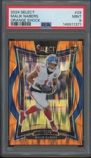 2024 Panini Select Orange Shock Prizm #29 Malik Nabers /499 RC Mint PSA 9
