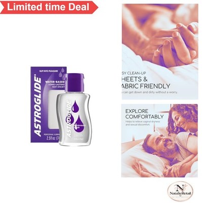 Water-Based Personal Lubricant 2.5 Fl Oz Travel Size Toy Safe Condom Compatible