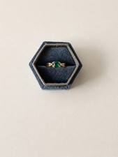 9ct Yellow Gold Emerald and Diamond Ring