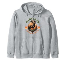 Maryland Sportsman Vintage Elk Hunter Outdoor Zip Hoodiefrom JP