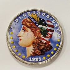 1921 $1 Morgan Silver Dollar Colorized - SKU-Q1332